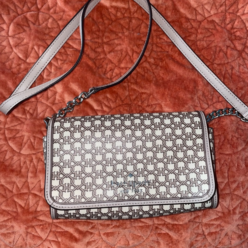 Kate spade Stylish Cream and Brown Crossbody Bag